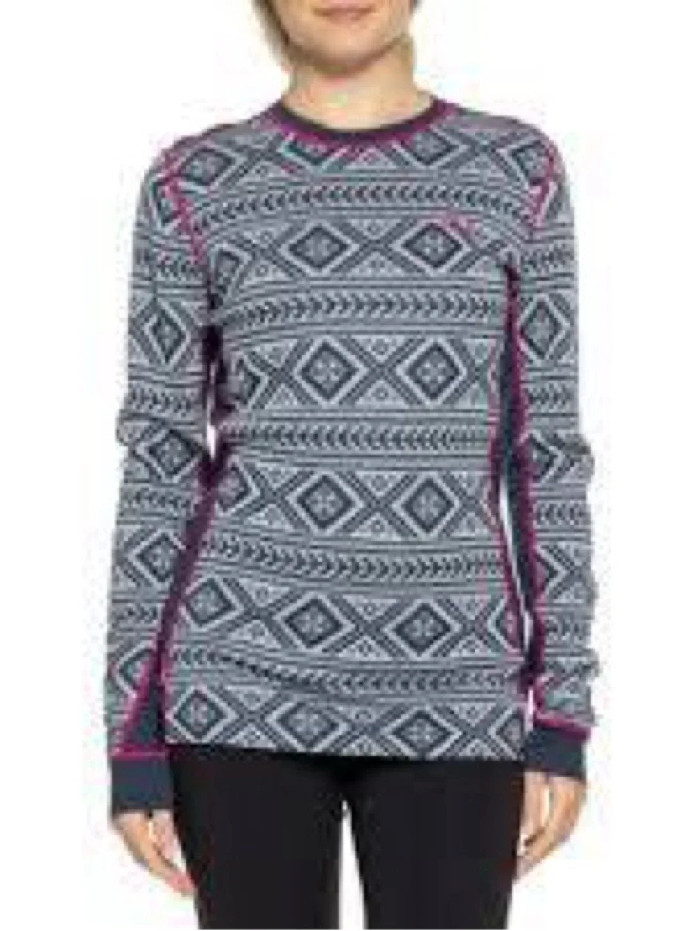 Kari Traa Floke Thermal Baselayer Women M Navy White Nordic Wool Blend
